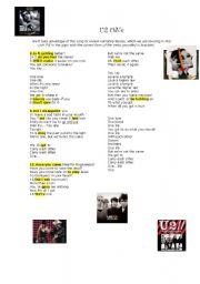 English Worksheet: U2 One