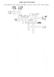 English Worksheet: Pets (criss-cross puzzle)