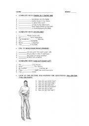 English Worksheet: basic english test