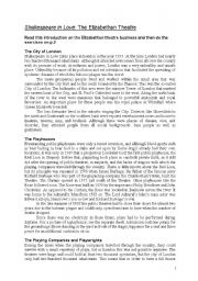 English Worksheet: Shakespeare in Love - The Elizabethan Theatre