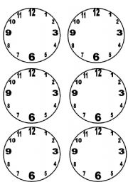 English Worksheet: clock model