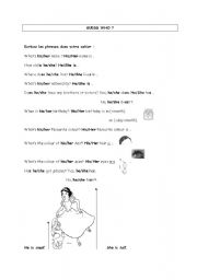 English Worksheet: Guess who? physical description