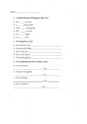 English worksheet: to be