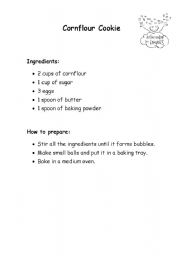 English worksheet: Cornflour Cookie 