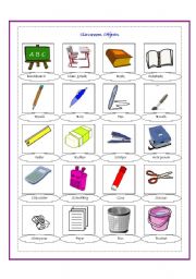 English Worksheet: school objects part 1