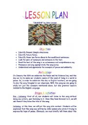 Imagine by John Lennon, Lyrics activity - ESL worksheet by lufranco