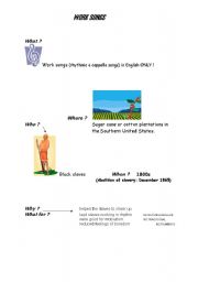 English Worksheet: Work songs in the USA : what were they ?