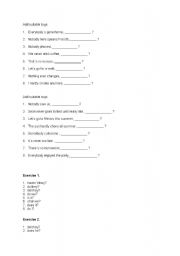 English worksheet: Question  tags!