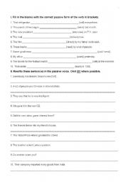 English worksheet: Passive Voice