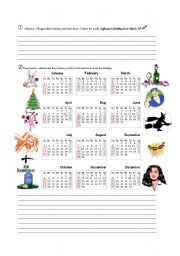 English Worksheet: On + Dates / Holidays