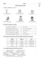 English test (easy) 