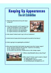 English Worksheet: Video lesson  Keeping up Appearances  The Art Exhibition