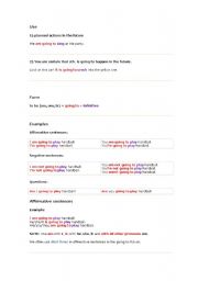 English Worksheet: going to 