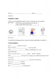 English Worksheet: greetings in English 