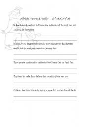 English worksheet: April fools day split dictation