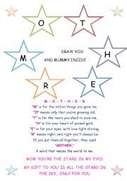 English Worksheet: MOTHERS DAY CARD
