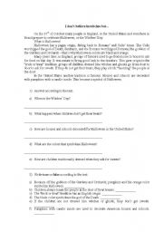 English Worksheet: Halloween 
