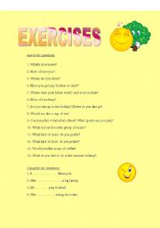 English worksheet: EXERCISES