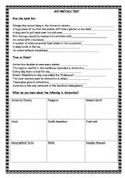 English worksheet: Antarctica