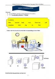 English Worksheet: Prepositions of Place