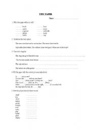English worksheet: TEST