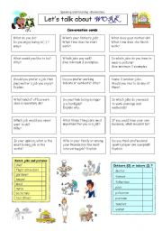 English Worksheet: Lets talk about WORK