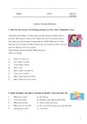 English Worksheet: Personal ID