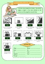 English Worksheet: Prepositions of Place and Movement