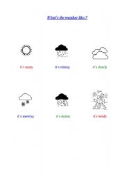 English worksheet: whats the weather like?