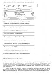 English Worksheet: Past Simple and Continuous