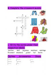 English Worksheet: CLOTHES 2
