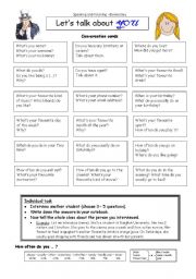 English Worksheet: Lets talk about YOU