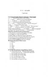 English Worksheet: Verb tenses, plural of nouns