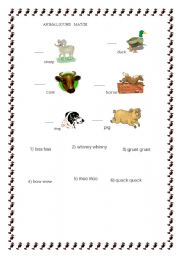 English Worksheet: ANIMAL SOUND