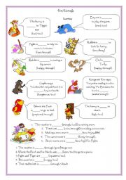 English Worksheet: Too- enough