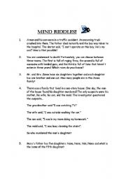 English worksheet: Mind Riddles