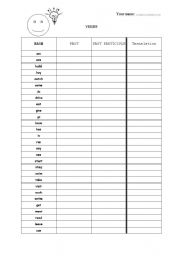 English worksheet: Verb Forms