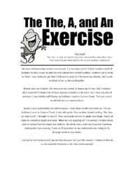 English Worksheet: The The A And An Exercise
