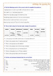 English Worksheet: Future: be going to