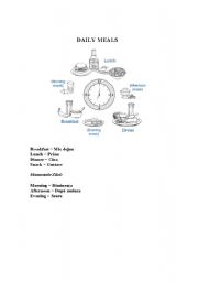 English Worksheet: DAILY MEALS