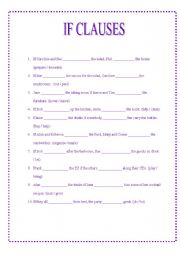 English worksheet: IF clauses