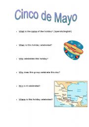 English worksheet: Cinco De Mayo