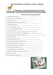 English Worksheet: Video Activity on Simpsons Xmas Episode