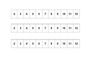 English worksheet: Number strips