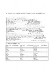 English worksheet: comperative 2