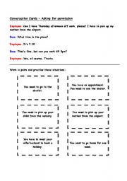 English worksheet: Asking for permission