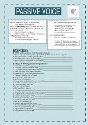 English Worksheet: PASSIVE VOICE