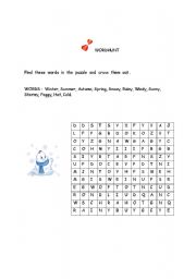 English worksheet: Weather wordhunt 