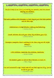 English worksheet: AGE - quotes