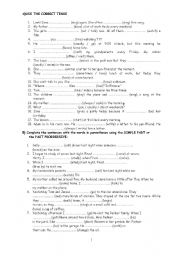 English Worksheet: correct tense